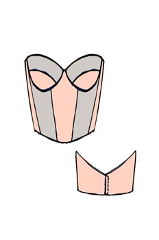 Corpiño de escote uve