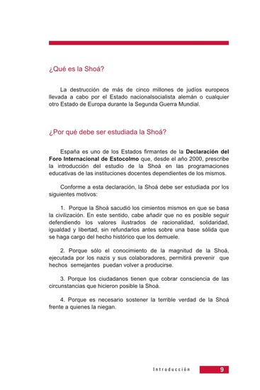 Página 9 de la Guía Didáctica de la Shoá