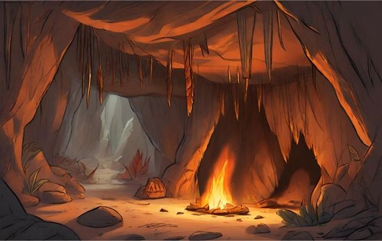 Cueva con fuego