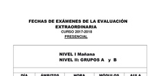 Exámenes Evaluación Extraordinaria Presencial y Distancia 2017/18