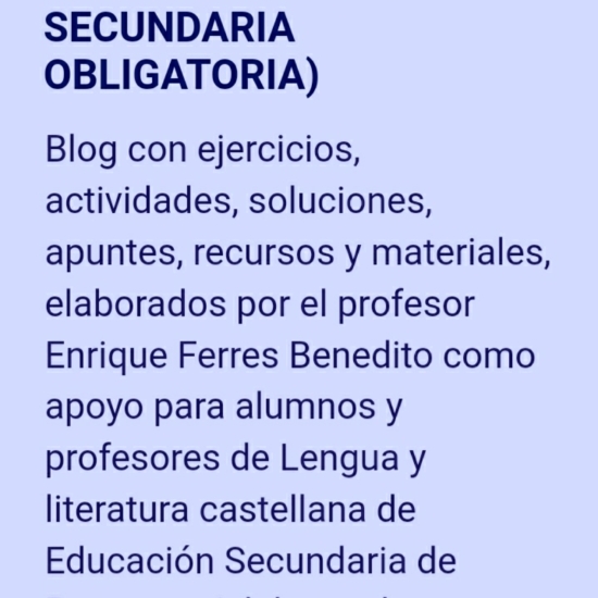 FICHAS DE LENGUA CASTELLANA Y LITERATURA 