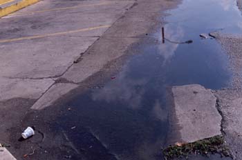 Charco en una carretera