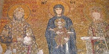 Mosaicos con escenas bíblicas en la Santa Sofía, Estambul, Turqu
