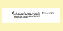 Signo de corrección: eliminar sangría