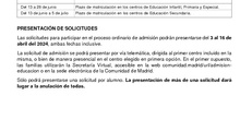 Información escolarización.