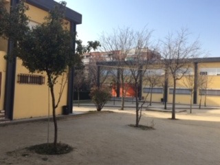 Patio de Don Andrés Montaña y edificio D al fondo