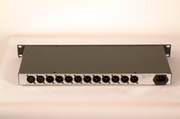 Distribuidor de audio de microfonía, panel trasero