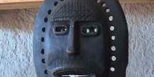 Mascara artesana alargada de hierro, Marruecos