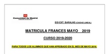 matrícula francés mayo 2019