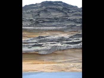 Formación de lava volcánica