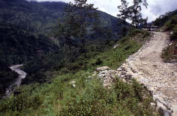 Carretera de acceso a Rumtek, Sikkim, India