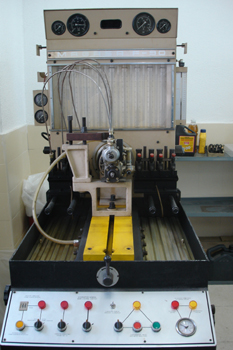 Banco de pruebas para bombas de inyección. Vista general