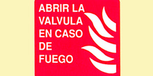 Incendio: abrir la válvula en caso de incendio