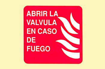 Incendio: abrir la válvula en caso de incendio