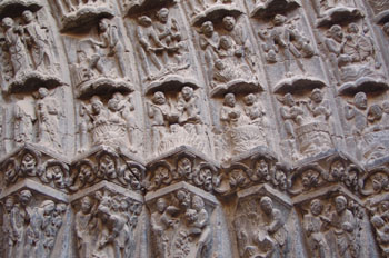 Detalle de la Puerta del Juicio, Catedral de Tudela, Navarra