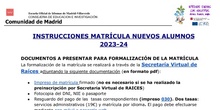 Procedimiento matrícula alumnos nuevos
