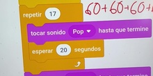 Ayúdate de Scratch para programar un aviso sonoro cada 20 segundos para cambiar de pregunta