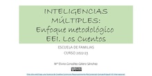 INTELIGENCIAS MÚLTIPLES Enfoque metodológico EEI. Los Cuentos