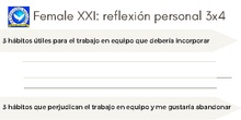 FemaleXXI: ficha reflexión individual