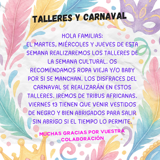 TALLERES Y CARNAVAL
