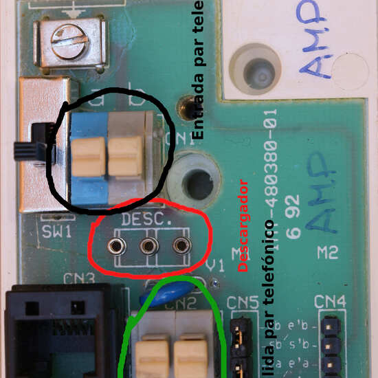 PCR sin tapa y sin descargador de gas instalado