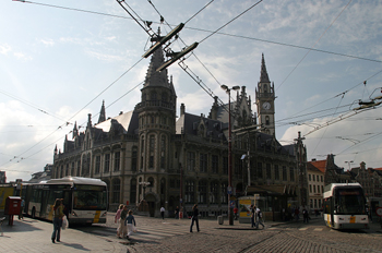 Plaza Korenmarkt, Gante, Bélgica