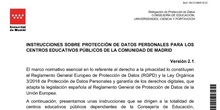 Instrucciones sobre la protección de datos personales para los centros públicos de la Comunidad de Madrid
