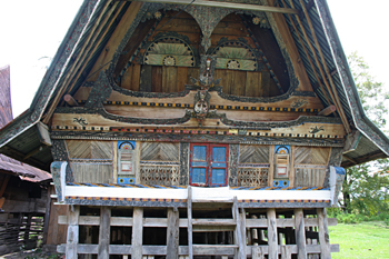 Detalle de una casa, Batak, Sumatra, Indonesia