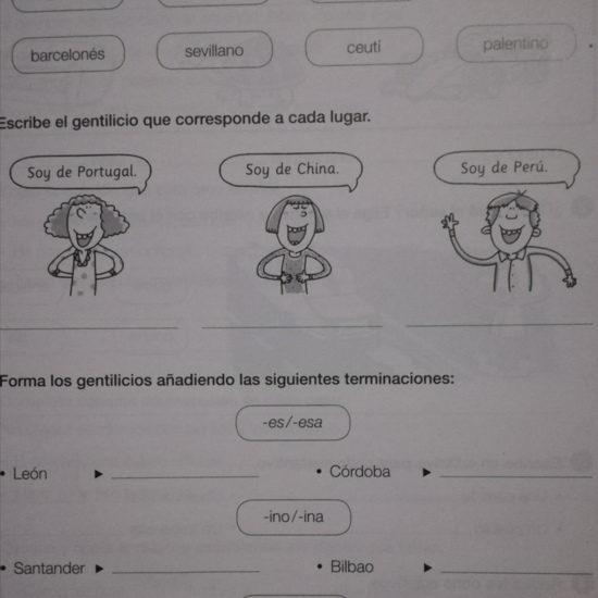 EJERCICIOS LENGUA 6 DE MAYO