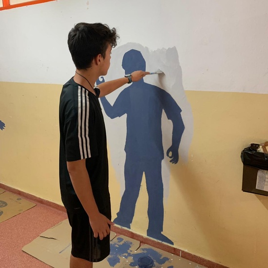 Intervención artística en el pasillo de 2º ESO del edificio B 7