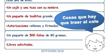 Material solicitado_Infantil_CEIP FDLR_Las Rozas_2018-2019