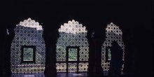 Celosías de mármol en el Palacio de Akbar, Ajmer, India