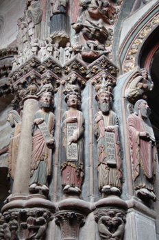 Detalle del Pórtico del Paraíso, Catedral de Orense, Gaícia