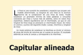 Letra capitular alineada