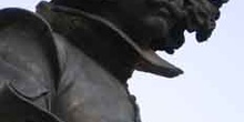 Detalle de la estatua de Velázquez en el Paseo del Prado, Madrid