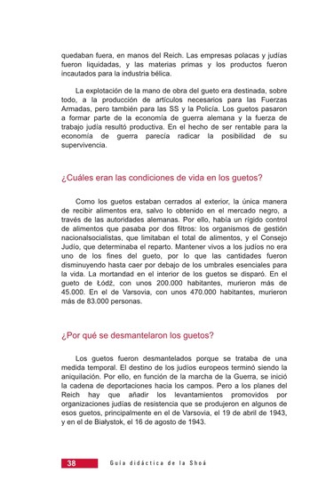 Página 38 de la Guía Didáctica de la Shoá