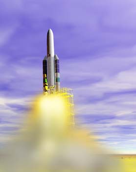 Despegue de un cohete espacial