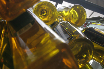 Botellas de aceite, Mercado de abastos de Sao Paulo, Brasil