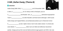 Stefan Zweig + Zweiter Weltkrieg (Arbeitsblatt) - 4º ESO