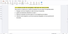 Álgebra10 Sistemas de ecuaciones por igualación y reducción<span class="educational" title="Contenido educativo"><span class="sr-av"> - Contenido educativo</span></span>