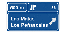 Preseñalización de direcciones en una autopista o una autovía ha