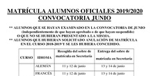 matrícula junio alumnos oficiales 2019
