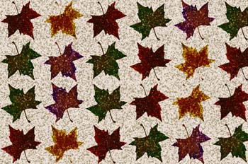 Estampado de nieve ocre, sobre fondo de hojas