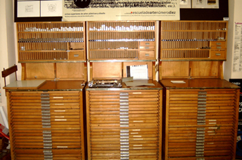 Cómodas para guardar las cajas tipográficas