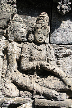 Detalle de relieves, Templo Borobudur, Jogyakarta, Indonesia