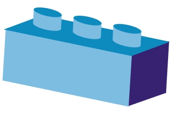 Pieza de arquitectura azul