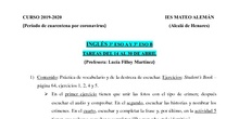 3º ESO inglés - Tareas del 14 al 30 de abril
