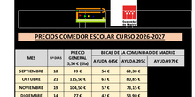 PRECIOS COMEDOR