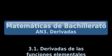 AN3. 3.1 Derivadas de funciones elementales