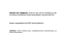PUNTOS DE VISTA ESCÉNICOS DE LA DANZA ESPAÑOLA PARA BAILARINES ADOLESCENTES II